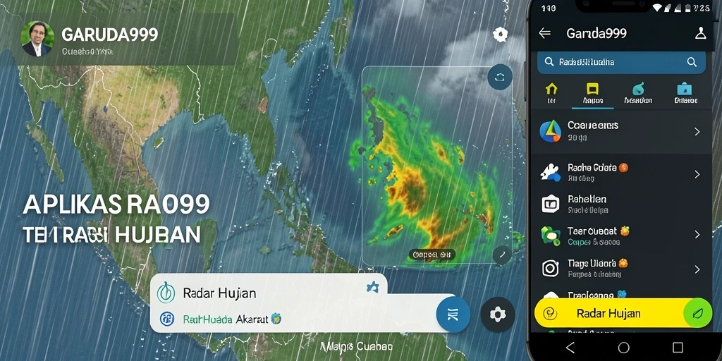 Tampilan antarmuka GARUDA999 menunjukkan informasi Radar Hujan akurat.