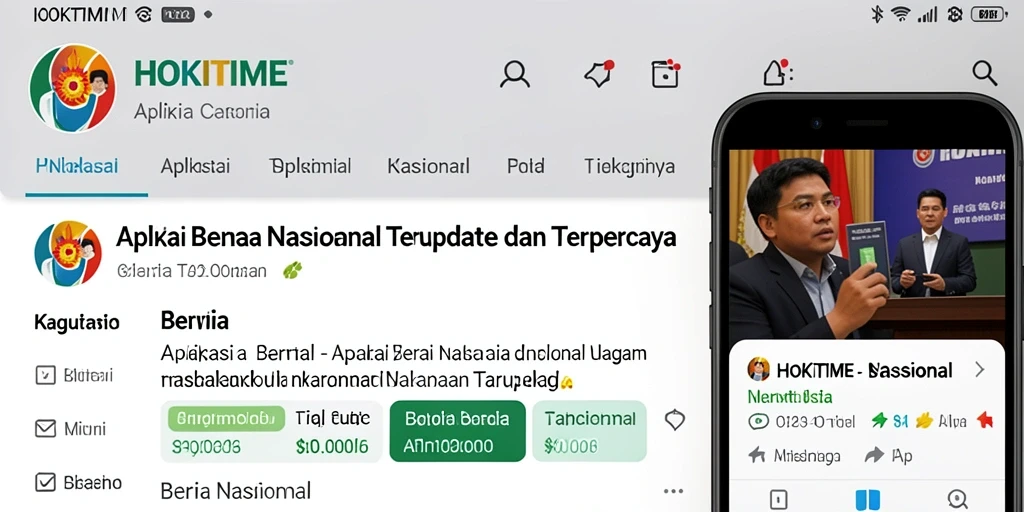 Tampilan antarmuka HOKITIME yang modern dan bersih untuk berita nasional.