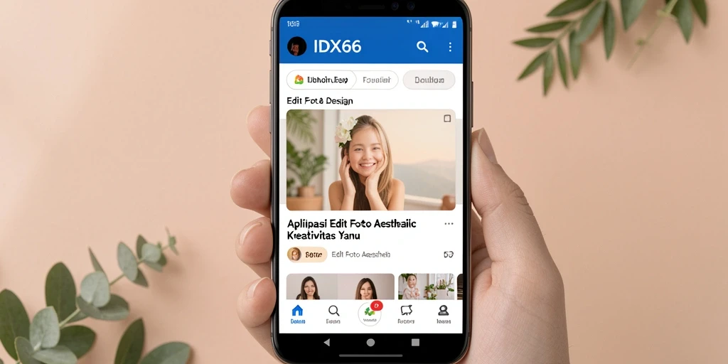 Antarmuka aplikasi IDX66 untuk edit foto aesthetic yang menarik.
