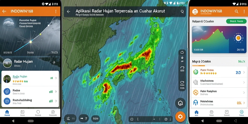 Tampilan antarmuka pengguna aplikasi Radar Hujan INDOWIN168.
