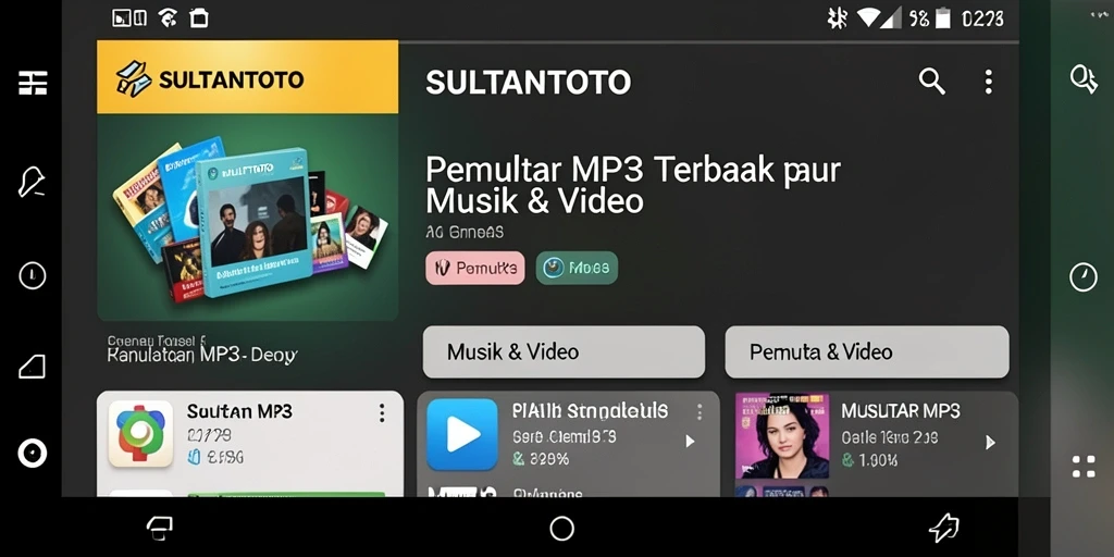 Antarmuka SULTANTOTO dengan fitur Pemutar MP3 yang menarik.
