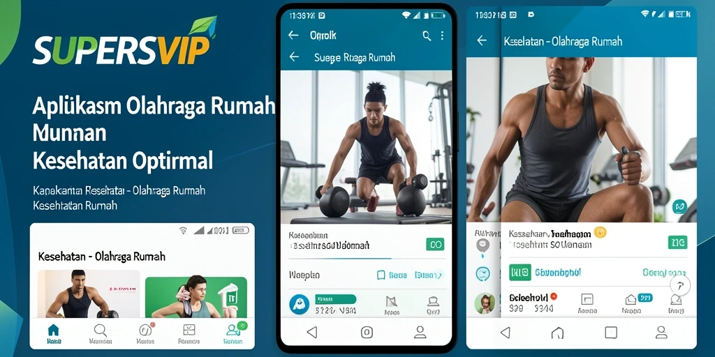 Tampilan antarmuka SUPERSVIP yang modern dan berfungsi untuk olahraga rumah.